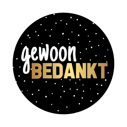 EF STICKER GEWOON BEDANKT D28MM 1000ST