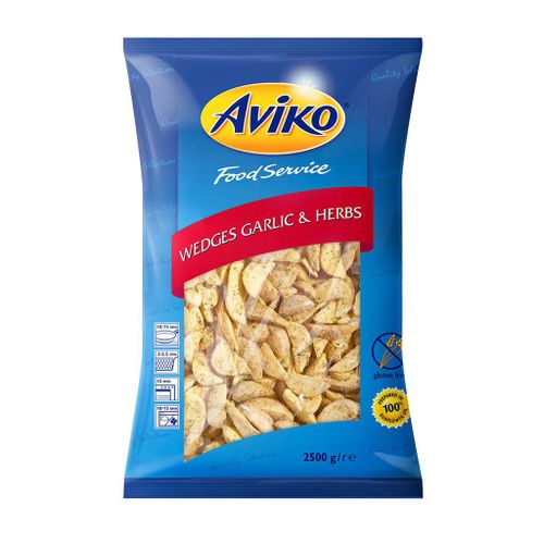 AARDAPPELPARTJES WEDGES GARLIC 2,5KG DV AVIKO