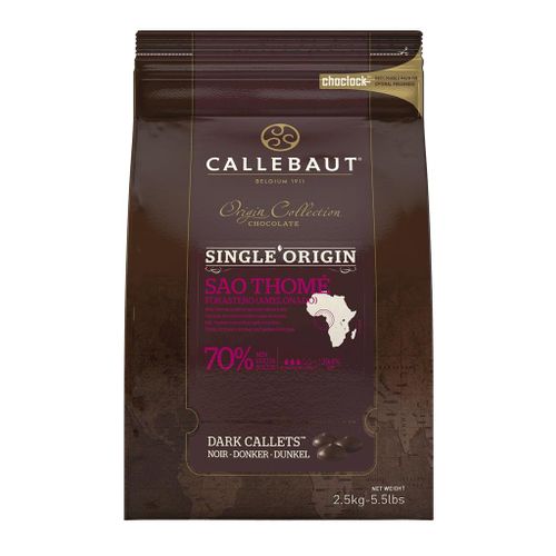 CHOCOLADE DRUPPEL PUUR SAO THOME 2,5KG CALLEBAUT